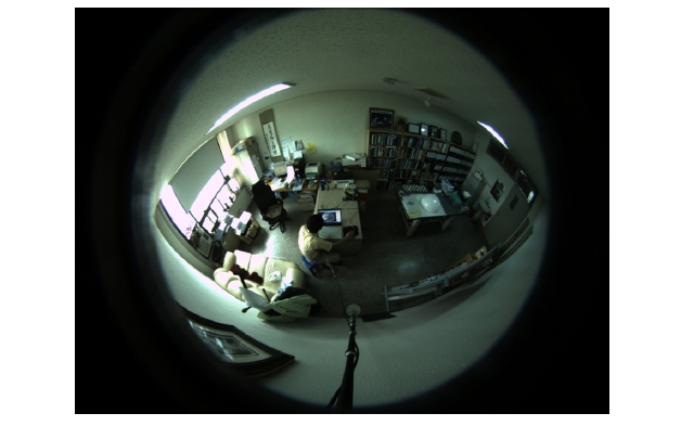 Another example of an image of an interior scenecaptured using a fisheye lens.