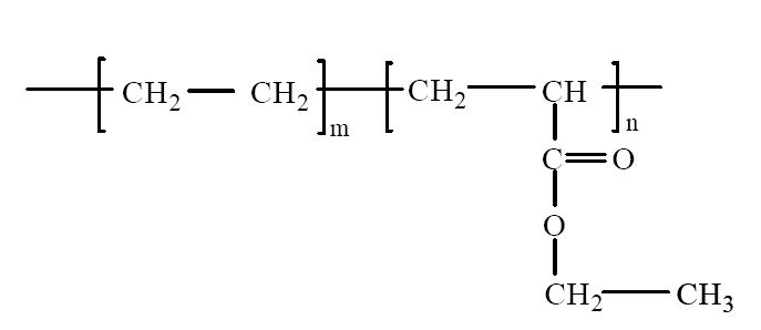 The chemical structure of the ethylene ethyl acrylate.
