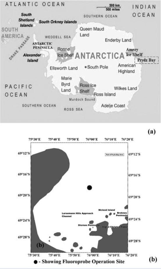 (a) Map of Antarctica showing location of Prydz Bay. (b) Map of Prydz Bay, Antarctica showing station location (Modified after Stagg, 1966).