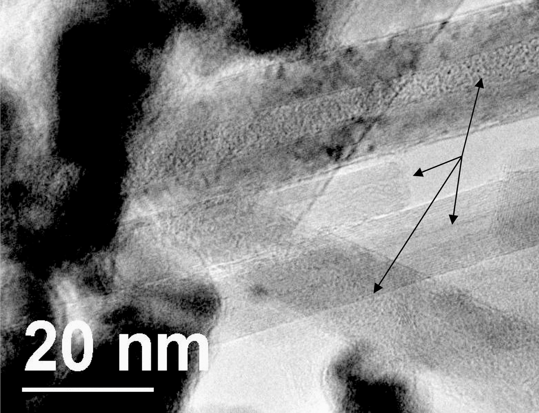 Low resolution TEM images showing the yield of C60@MWCNT.