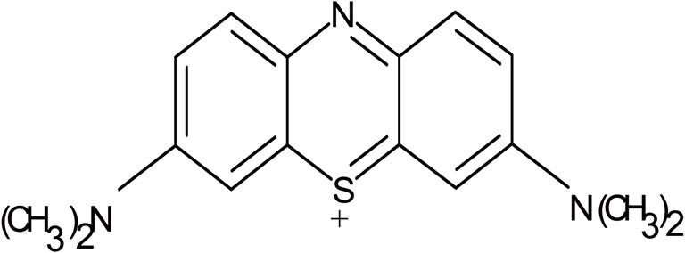 Structure of methylene blue.