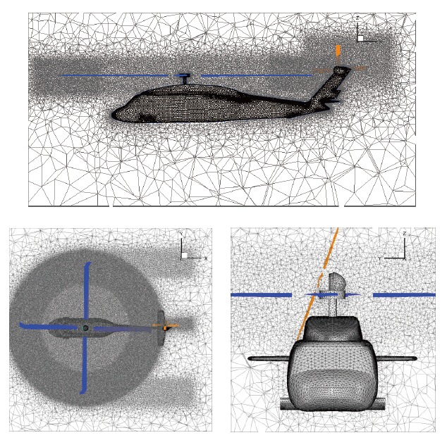 Computational mesh for the UH-60A configuration.