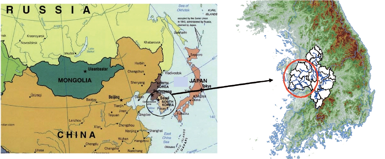 Location of the study site the Geum River Korea.