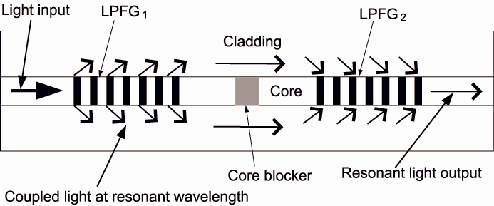 The LPFG structure with core mode blocker.