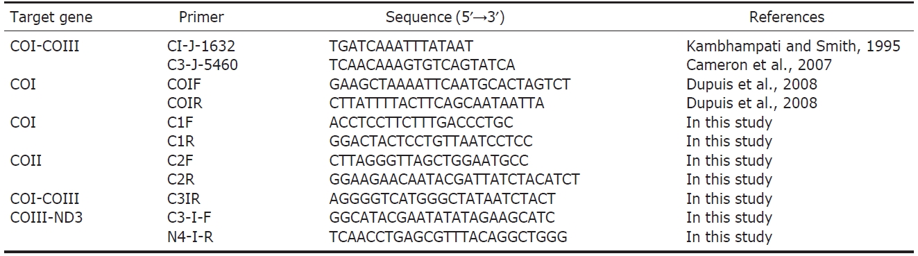 List of PCR primers used in this study