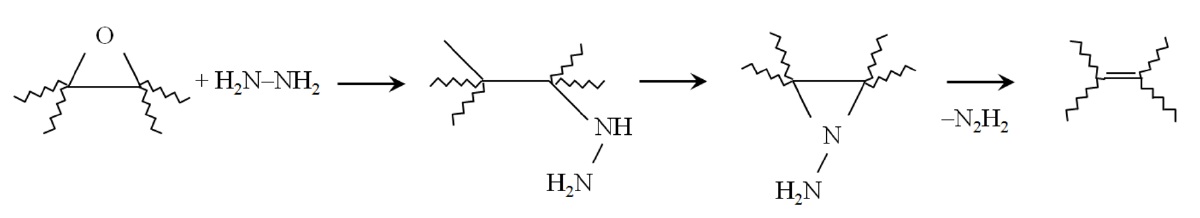 A proposed reaction pathway for epoxide reduction with hydrazine [49].