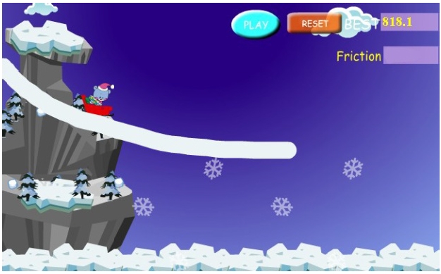 Screenshot of alpine skiing game.