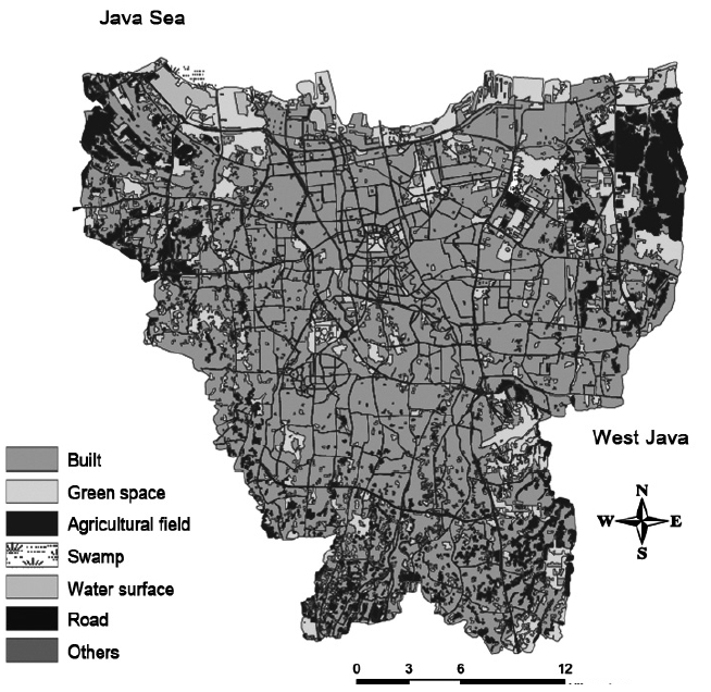 Land use map of Jakarta.