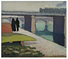 Emile Bernard, Iron bridge at Asnieres, 1887.