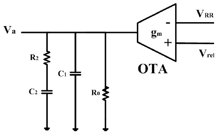Schematic of compensator with OTA.