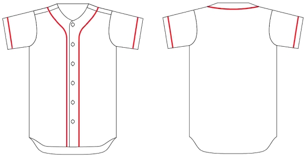 Standard baseball uniform jersey design.