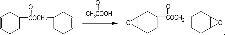 Schematic outline for the synthesis of 3’,4’-epoxycyclohexylmethyl 3,4-epoxycyclohexanecarboxylate.