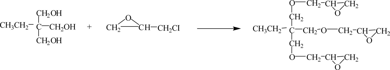 Schematic outline for the synthesis of trimethylol propane-N-triglycidyl ether.