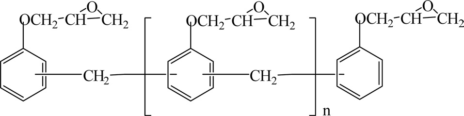 Chemical structure of novolac epoxy resins.