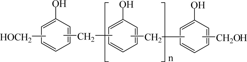 Chemical structure of resol resins.