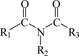 Chemical structure of polyimide.