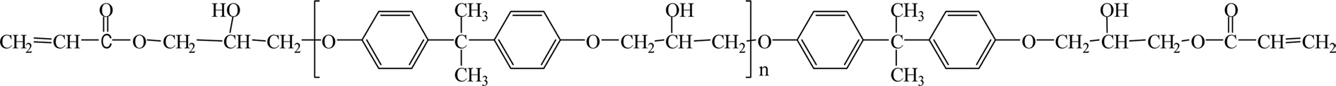 Chemical structure of bisphenol-A epoxy vinyl ester.