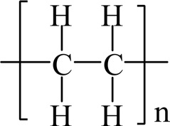 Chemical structure of polyethylene.
