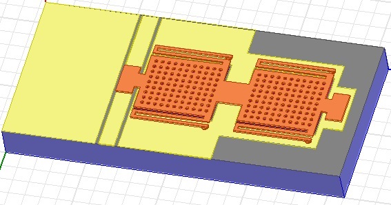 3D image of seesaw-type RF-MEMS switch.