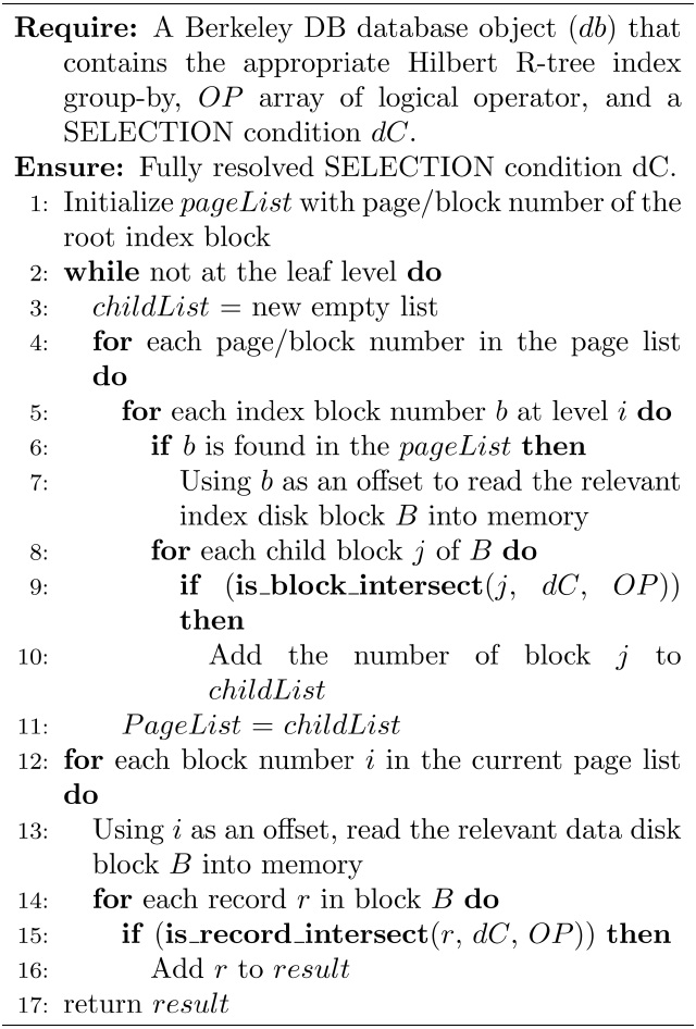 Linear Breadth First Search SELECTION Processing