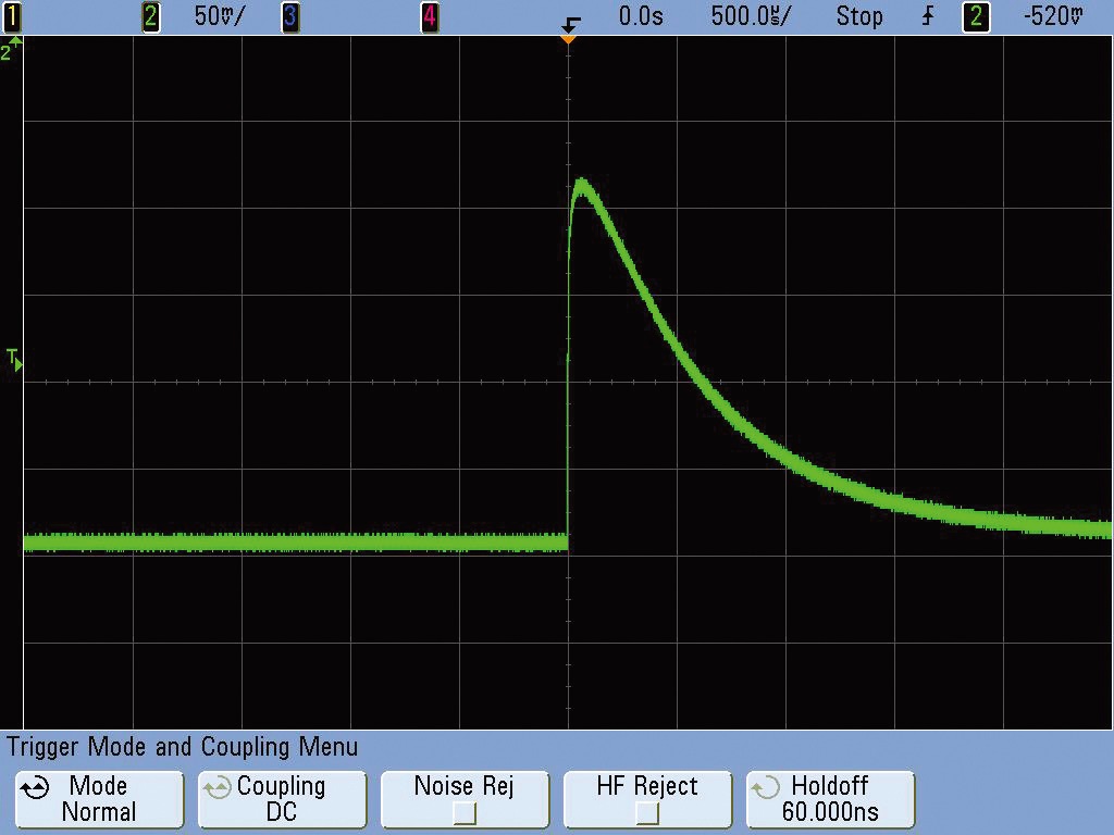 Output signal of pre-amplifier for an alpha source.