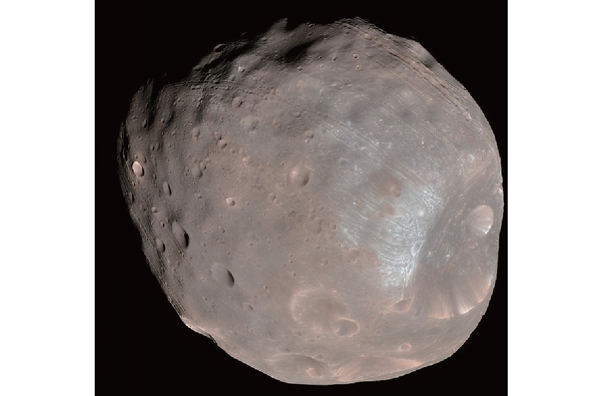 Phobos, as imaged by the Mars Reconnaissance Orbiter (credit: NASA/JPL)