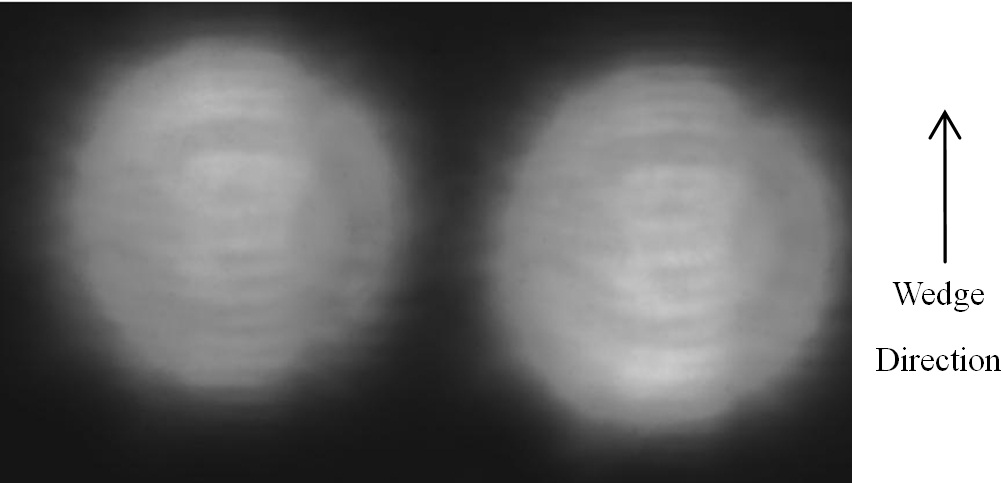 The image with two sub-images captured by the CMOS camera.