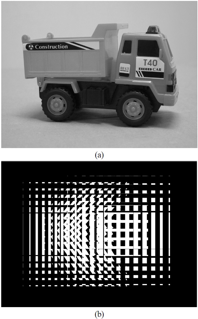 (a) ‘Truck’ image and (b) elemental images of ‘K’ and ‘H’.