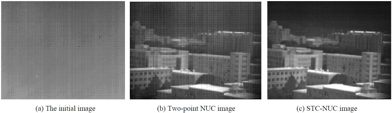 Comparison of TPC and STC-NUC in an outdoor scene using long-wave uncooled detector.