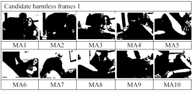 Candidate harmless video image frames.