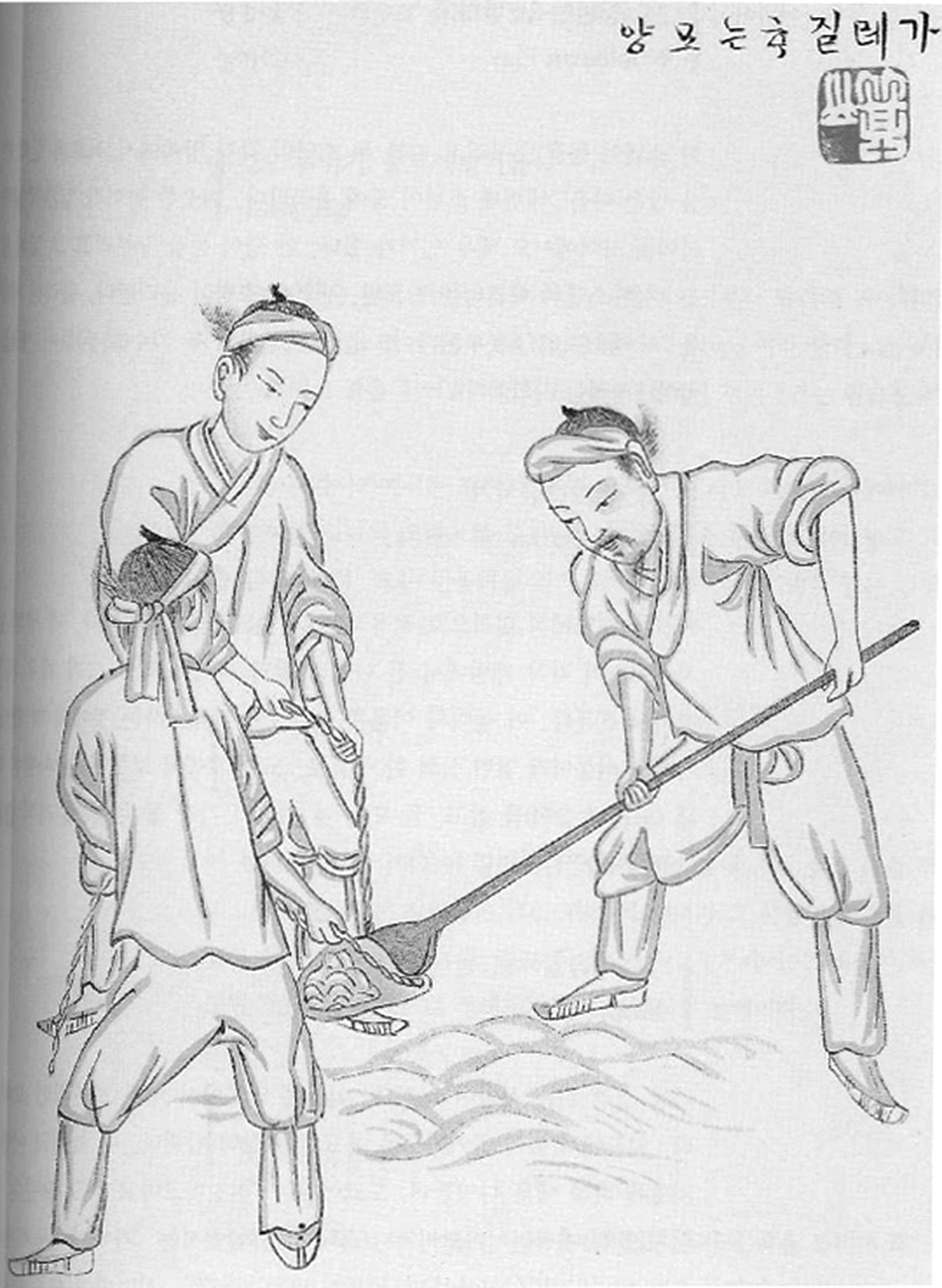 Shoving with karae (Korean Games p. 83, Fig. 77).