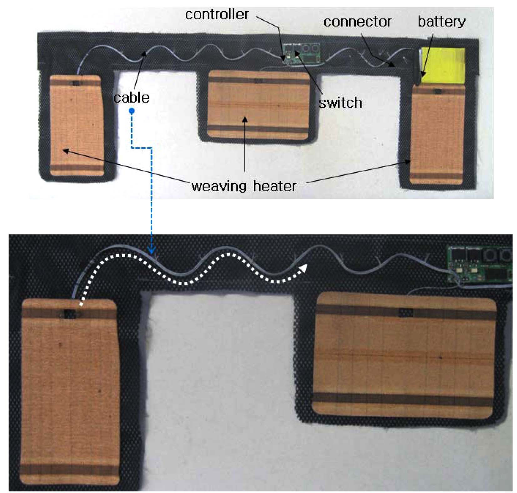 Structure of heating device (inside).