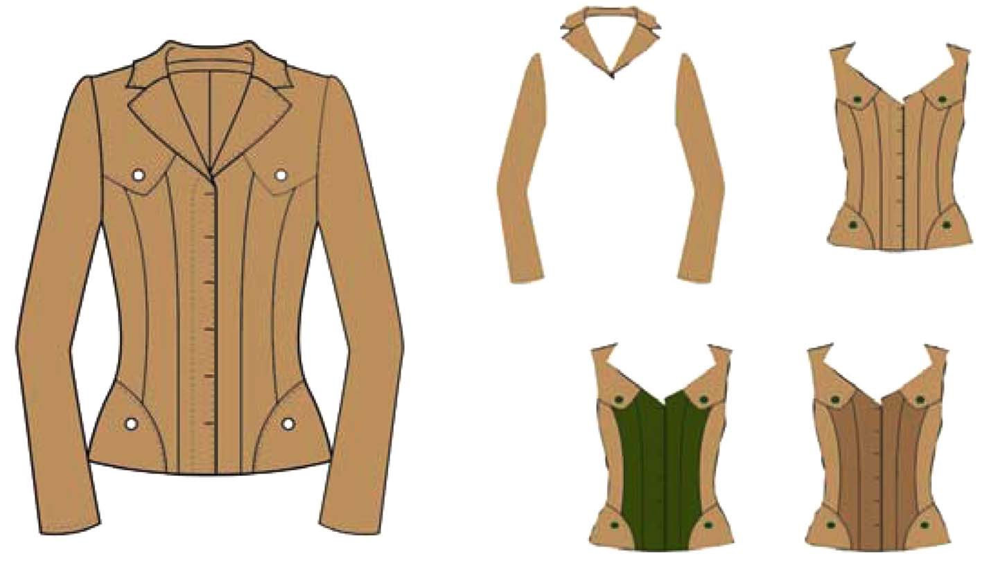 Muti-fashion jacket & transformer coat with felt material.