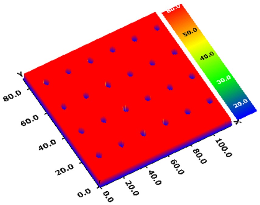 3D measurement result of the using low numerical aperture interferometry.