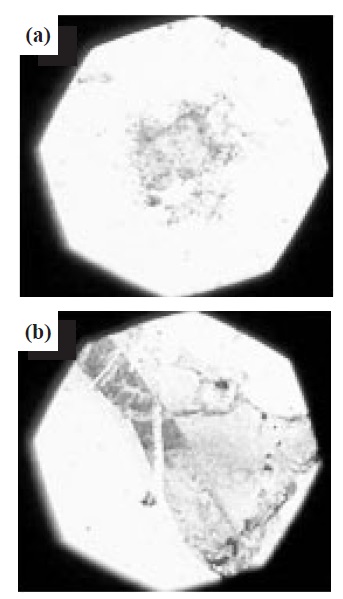 Surface images of graphene by optical microscopy, (a) graphene prepared on SiO2, (b) graphene prepared on Si wafer.