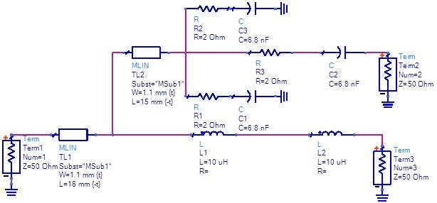 A designed circuit for radio frequency noise injection.