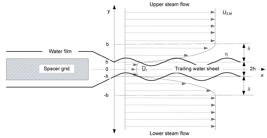 Schematic Diagram for Co-flowing Water Sheet and Steam