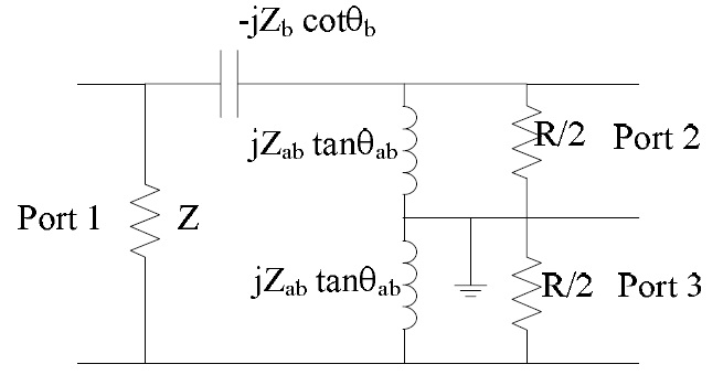 Equivalent circuit for Marchand balun.