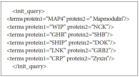 Initial Query Used for Protein-Protein Interaction Tasks