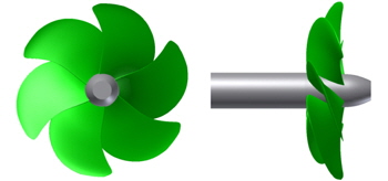 3-dimensional view of the propeller.