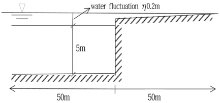 Schematic figure for numerical simulation of the inundation of dry land