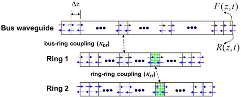 Conceptual configuration of the spilt-step time-domain model for the double ring APF.