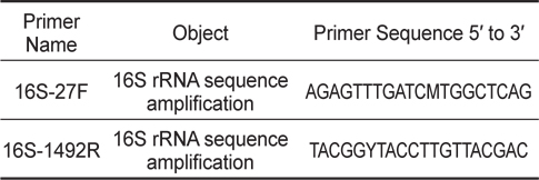 Universal primers for B. subtilis KM-1 16S rRNA