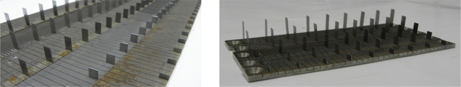 Photographs of outer-layer blades arrays used in the present study.