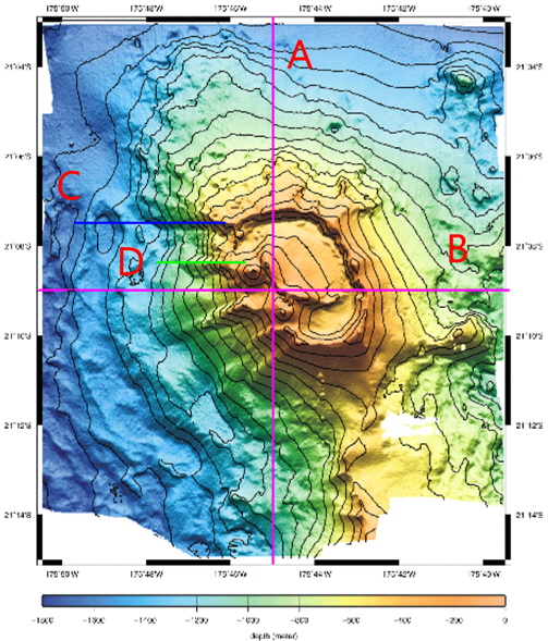 Detailed bathymetry map of TA12 area