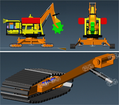 Numerical simulation model for deepsea mining robot