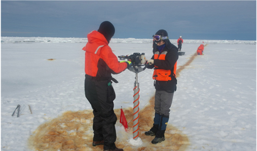 Ice coring by engine core
