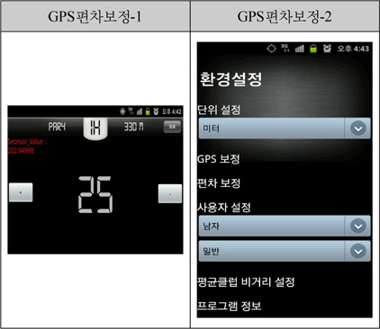 GPS 편차보정 화면