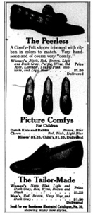 Comfy footwear. Ladies Home Journal (1911,N ovember), p.95.