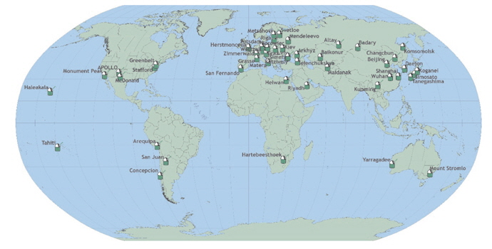 ILRS tracking network in 2014.